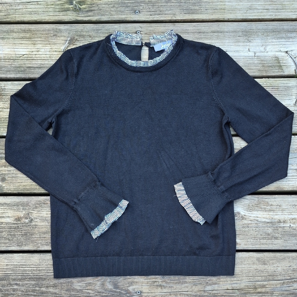 Last Chance!!! 🖤Womens Soft Black Sweater with Striped Accents